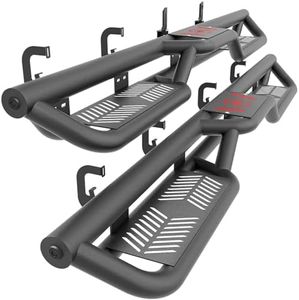 YZONA Crew Cab Running Boards Side Steps Compatible for 2007-2018 Chevy Silverado & GMC Sierra 1500, 2007-2019 Chevrolet Silverado & GMC Sierra 2500 HD 3500 HD CrewCab Nerf Bar, Two Stairs Design