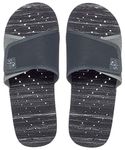 Showaflops Boys' Antimicrobial Shower & Water Sandals for Pool, Beach, Camp and Gym - Black/Grey Stripes Slide 2/3