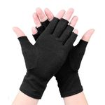 Premium Bamboo Gloves, One Compres Bamboo Arthritis Gloves, Bamboo Compres Gloves for Women, Men, Black, Medium