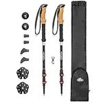 Cascade Mountain Tech Trekking Poles - 3K Carbon Fiber Walking or Hiking Sticks with Quick Adjustable Locks (Set of 2) , Black