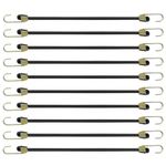 Short Bungee Cords with Hooks 10Pcs: Miunpri Bungee Cord Heavy Duty 24cm - Bungee Straps Elastic - Weatherproof Rubber Bungee Cords - Black Elastic Straps for Bundling and Securing Small items