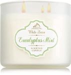 Bath & Body Works White Barn Eucalyptus Mint Scented 3 Wick Candle 14.5 oz./411 g