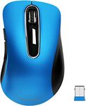 memzuoix 2.4G Wireless Mouse, 1200 DPI Mobile Optical Cordless Mouse with USB Receiver, Portable Computer Mice Wireless Mouse for Laptop, PC, Desktop, MacBook, 5 Buttons (Blue)