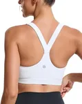 RUNNING GIRL Sports Bras for Women High Support,Racerback Workout Bra Moulded Cup High Impact Sports Bra for Women Large Bust(WX3046 White M)