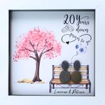 Personalised China Wedding Anniversary Pebble Art Picture - Handmade 20th Wedding Anniversary Gifts For Her - Customised 20 Year Anniversary Gifts for Couple - Anniversary Gifts for Parents - Handmade