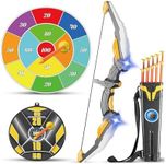 Kids Bow and Arrow Set LED Light Up Archery Set with 10 Suction Cup Arrows, 2 Archery Targets Indoor Outdoor Games for Kids Ages 4-8 8-12 Birthday Gifts Toys for 5 6 7 8 9 10 11 12 Year Old Boys Girls