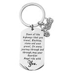 Bike Motorcycle Gifts Keychain for Men Women May Your Guardian Angel Ride with You Key Ring for Sister Husband New Driver Ride Safe Key Chain for Bike Motorcycle Rider Gift