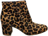 INC Womens Animal Print Block Heel Ankle Boots Brown 6.5 Medium (B,M)