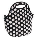 BUILT NY Gourmet Getaway Neoprene Lunch Tote Lunch, Big Dot Black & White