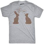 Crazy Dog T-Shirts Mens My Butt Hurts T Shirt Funny Easter Egg Chocolate Bunny Sarcastic Gift Tee (Light Heather Grey) - L