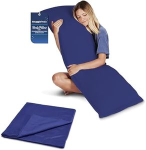 Snuggle-Pedic Body Pillow For Adults W/Navy Pillowcase