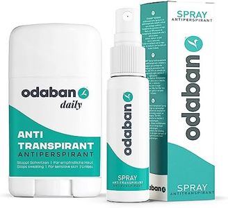 ODABAN Set antitraspirante | Stick e Spray | Anti Sudore | Contro la sudorazione abbondante | Protegge mani, testa e sudorazione ascellare