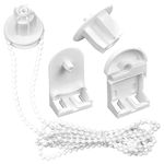 Roller Blind Fittings Replacement Repair Kit,25mm Plastic Roller Blind Spares,Curtain Roller Blind Brackets Accessories with Beaded Chain Spare Kit for Curtain Rods/Blackout Roller Blind Brackets