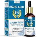 Ozoneveda 5% Kojic Acid Serum For Glossy Glow Skin With 1% Alpha Arbutin Serum & Vitamin E For Pigmentation Dark Spots Removal & Whitening| Face Serum For Men & Women 30Ml