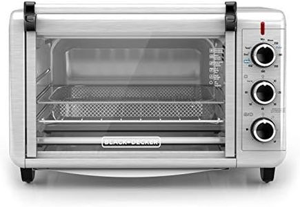 BLACK+DECKER Crisp 'N Bake Air Fry Toaster Oven, 6 Slice, 5 Cooking Functions, Stainless Steel, TO3215SSD