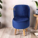 JUMBO CRAFTS Velvet Ottoman Pouffes Sitting Puffy Stool Chair for Living Room Dressing Table Pouf Chair Sofa Type for Office Home Décor - Blue