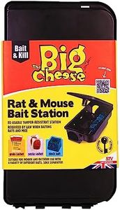 The Big Cheese Rat & Mouse Bait Station Compact, Tamper-Resistant Bait Station with Lockable Lid Indoor and Outdoor Use, Black