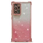 Lcenbk for Samsung Galaxy Note 20 Ultra 5g Phone Case, Luxury Plated Edge Bling Gradient Glitter Camera Lens Protector Cover Soft Silicone Shockproof Protective Clear Bumper (Pink)