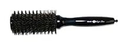 Head Jog 116 High Shine Radial Brush. Boar & Tourmaline-Infused Nylon Bristle Round Hairbrush For Quick Blow Dry, Curling, Straightening& Styling. Barrel Brush For Smooth, Shiny, Frizz Free Hair. 34mm