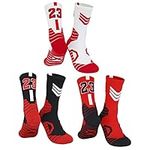 Bingfone 3 Pairs Basketball Socks,C