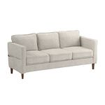 Mellow HANA Modern Linen Fabric Loveseat / Sofa / Couch with Armrest Pockets, Sand Grey, 0