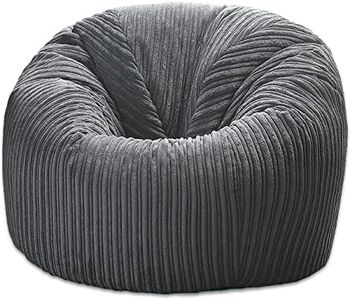 Beautiful Beanbags Childrens Jumbo Cord bean bag Childrens Jumbo Cord Beanbag Chair Ready Filled - Grey