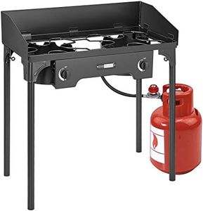 VIVOHOME Double Burner Stove 150,000 BTU/hr, Heavy Duty Outdoor Dual Propane with Windscreen and Detachable Legs Stand for Camping Cookout