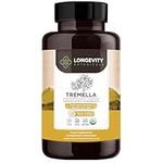 Longevity Botanicals Organic Tremella Mushroom Capsules - Ultra Concentrated Tremella Supplement for Hydrated Skin Beauty Memory Enhancement - 100% Fruiting Body - 120 Capsules