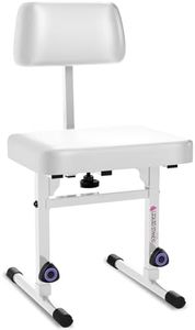 Liquid Stands White Adjustable Piano Bench with Backrest – Music Keyboard Bench Seat for Digital & Electric Pianos - Musicians Stylish Seating, Comfortable, Sturdy, Padded Cushion - Piano Stool Chair