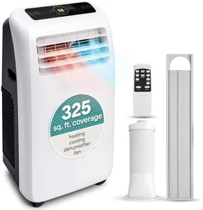 SereneLife Small Air Conditioner Portable 12,000 BTU with Built-in Dehumidifier + Heat - Portable AC unit for rooms up to 550 sq ft - Remote Control, Window Mount Exhaust Kit