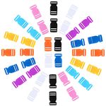 TXZWJZ 1 Inch Plastic Buckles for Straps 40pcs Colorful Quick Release Buckles for DIY Craft Webbing Backpack Paracord Bracelets Pet Collar Belt Sewing Fanny Pack