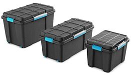 Solent Plastics Scuba Dive Dry Box Black Storage Trunks - 3 Sizes - Perfect Water Resistant Outdoor Storage Leisure Box (80 Litres - 78cm x 39.5cm x 35cm)