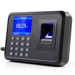 Fingerprint Attendance Machine, 2.4in Screen Fast Identification DC5V/1A Password Time Recorder for Company AC100‑240V for Office & School(US1)