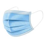 10 x Disposable Blue Face Masks 3 Ply Triple Layer Dustproof Mouth Cover Breathable Elastic Ear Loops Men Women