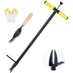 Colwelt Garden Weed Puller and Root Removal Tool, Stand Up Weeder with Foot Pedal, Step and Twist Manual Weeder 102cm(Combo Pack - Stand Up Weeder & Hand Weeder& Garden Gloves)