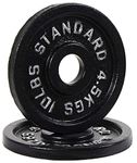 BalanceFrom Cast Iron Plate Weight Plate for Strength Training and Weightlifting, Olympic Size, 2-Inch Center, 10LB Pair