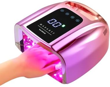 Makartt UV LED Nail Lamp - Fast Curing UV Light with Handle Nail Dryer with 42 Beads 4 Timers Cordless Rechargeable Lamp LCD Touchscreen & Smart Sensor(Gradient Purple)