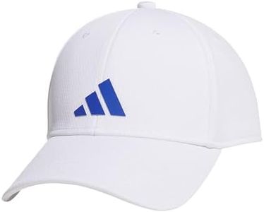 adidas Men's Pregame Structured Stretch Fit Cap, White/Semi Lucid Blue, Large-X-Large