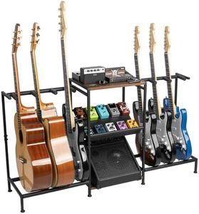 STRICH Guitar Stand - Multiple Guitar Rack with Pedals Organizer for Acoustic, Electric, Bass, Amp Accessories - Display Stand for Home Studio Music Room SMT-40