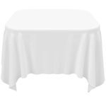 HCTX White Table Cloth Rectangular, 228 * 335cm(90x132inch), White Table Cloth Party, Satin Glossy Washable,White Tablecloths Rectangular for Wedding,Banquet,Celebration,Restaurant