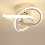 EIDISUNY LED Ceiling Light 2 Rings Interweave Modern Ceiling Lamp LED Creative White Ceiling Lights fixtures LED for Hallway Office Bedroom Kitchen Living Room - 22W Warm White 3000K (White).