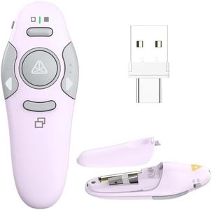 QUI Presentation Clicker Wireless Presenter Remote, Purple, A-C