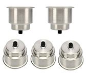 Amarine-made 5pcs Stainless Steel Cup Drink Holder with Drain Marine Boat Rv Camper