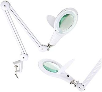 Brightech LightView PRO Magnifying Desk Lamp, 2.25x Light Magnifier, Adjustable Magnifying Glass with Light for Crafts, Reading, Close Work - White