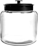 Anchor Hocking 88904 Montana Glass Jar with Fresh Sealed Lid, Black Metal, 1.5 Gallon