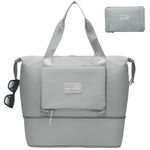 POPCUBE Premium Foldable Duffle Bag for Travel for Women-Folding Bags for Travelling-Travel Bag for Women-Multipurpose Foldable Bags for Travelling. (Grey)
