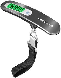 Fosmon Escala de Equipaje Digital, [Acero Inoxidable] Escalera de pesaje para Equipaje Digital, hasta 110 LB / 50 kg con función de Tara - Plata