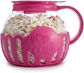 Ecolution Patented Micro-Pop Microwave Popcorn Popper with Temperature Safe Glass, 3-in-1 Lid Measures Kernels and Melts Butter, Made Without BPA, Dishwasher Safe, 3-Quart, Pink