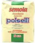 Italian Semola Flour, 11 lbs (5 kg), Fine Ground Semolina Rimachinata for Fresh Pasta, Bread, Grano Duro, Product of Italy, Durum Wheat, Polselli, Unbleached, Natural, No additives