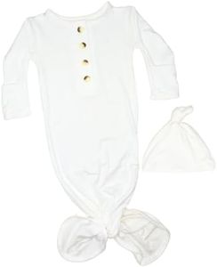 Stroller Society Knotted Gown Baby Newborn, Gender Neutral Baby Clothes, Newborn Gowns, White Newborn Outfit, White